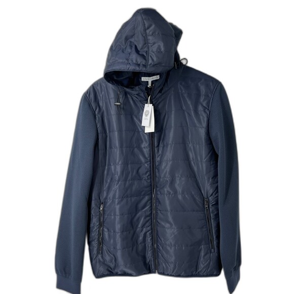 Mens Performance Coat Sz Med Vince Camuto Navy Blue Puffer Jacket - Picture 1 of 10